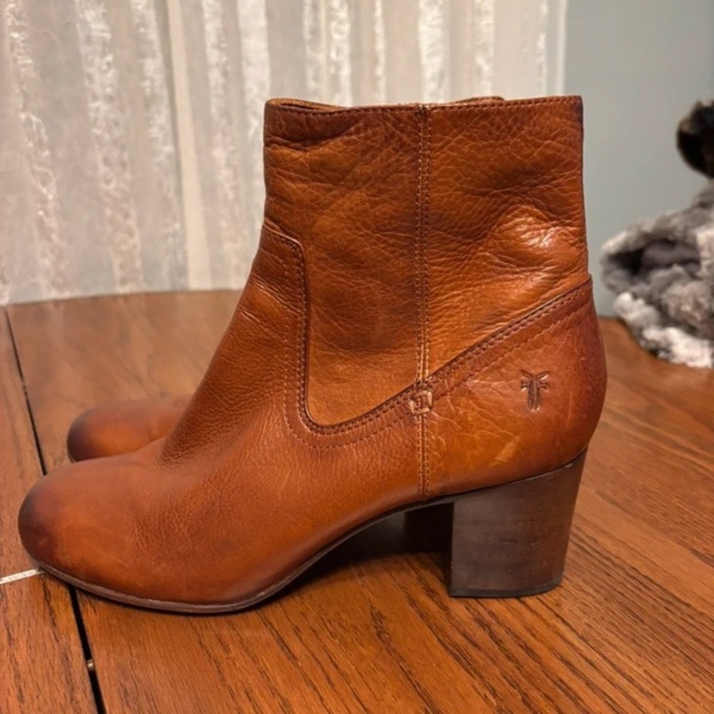 Frye Brown Leather Heeled Boots